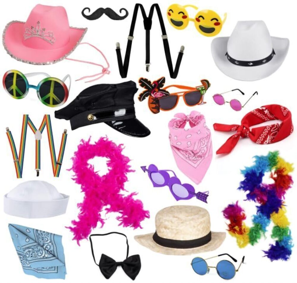 5103 New Photobooth Set - Funny Party Hats - Photo Booth Props - 20 Piece